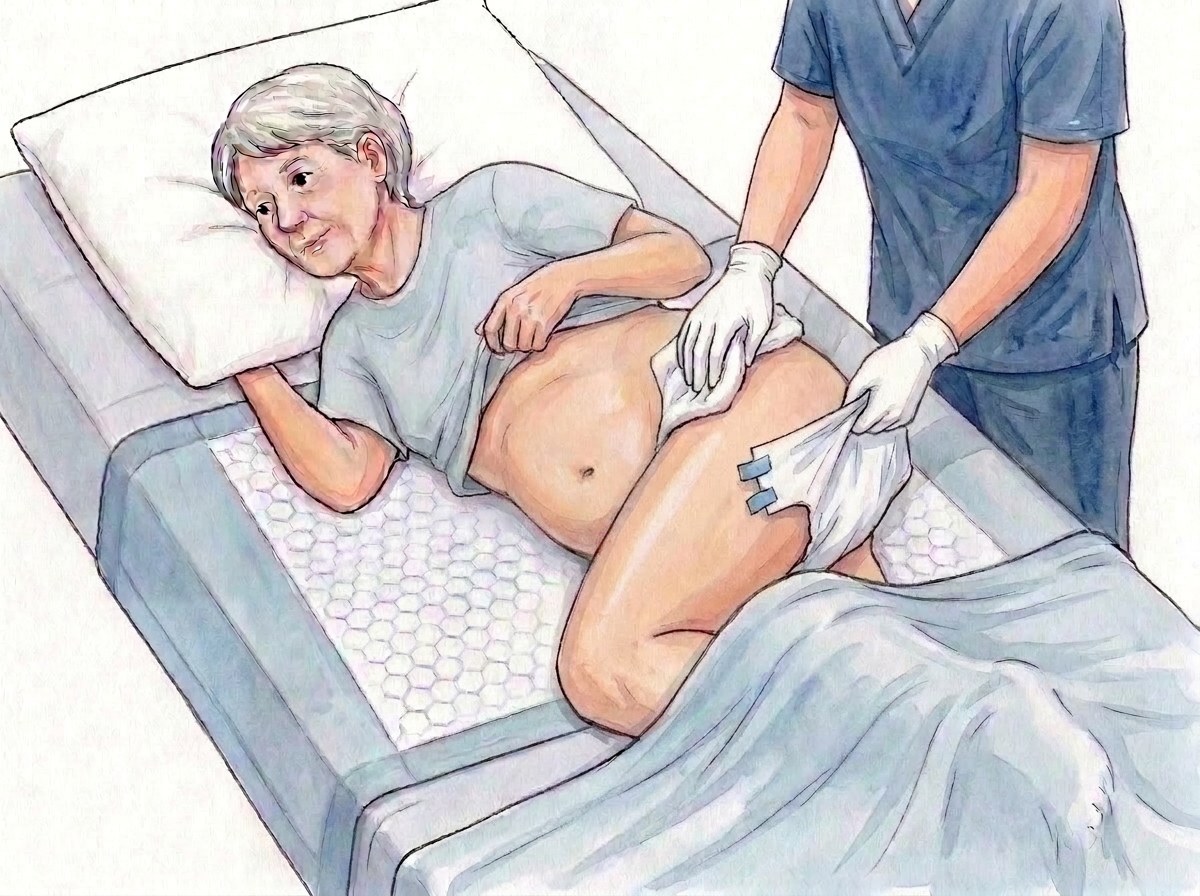 4. Retirer l'usagée repliée, nettoyer d'avant en arrière